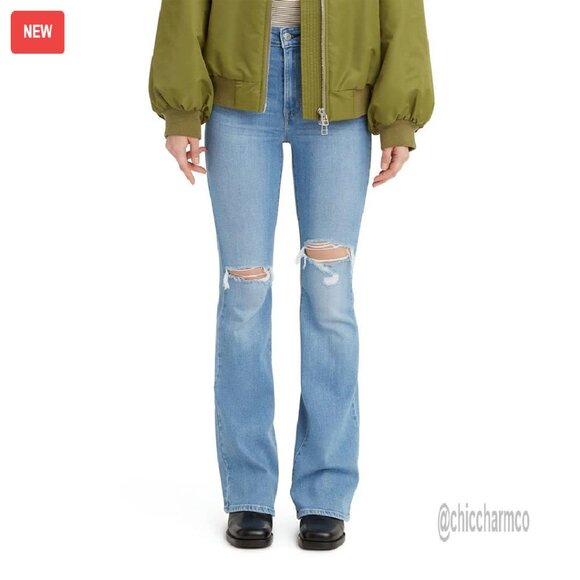 High Rise Flare Jeans, 27x32, Stretch Denim, Modern Fit